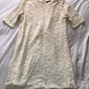 Lace, white, knee length pencil dress